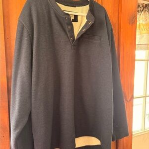 L.L. Bean Navy Waffle Knit Henley